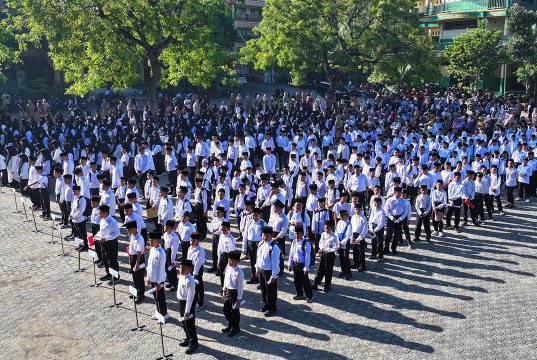 600 calon santri baru pondok pesantren sunan drajat lamongan melaksanakan tes PSB gelombang 1